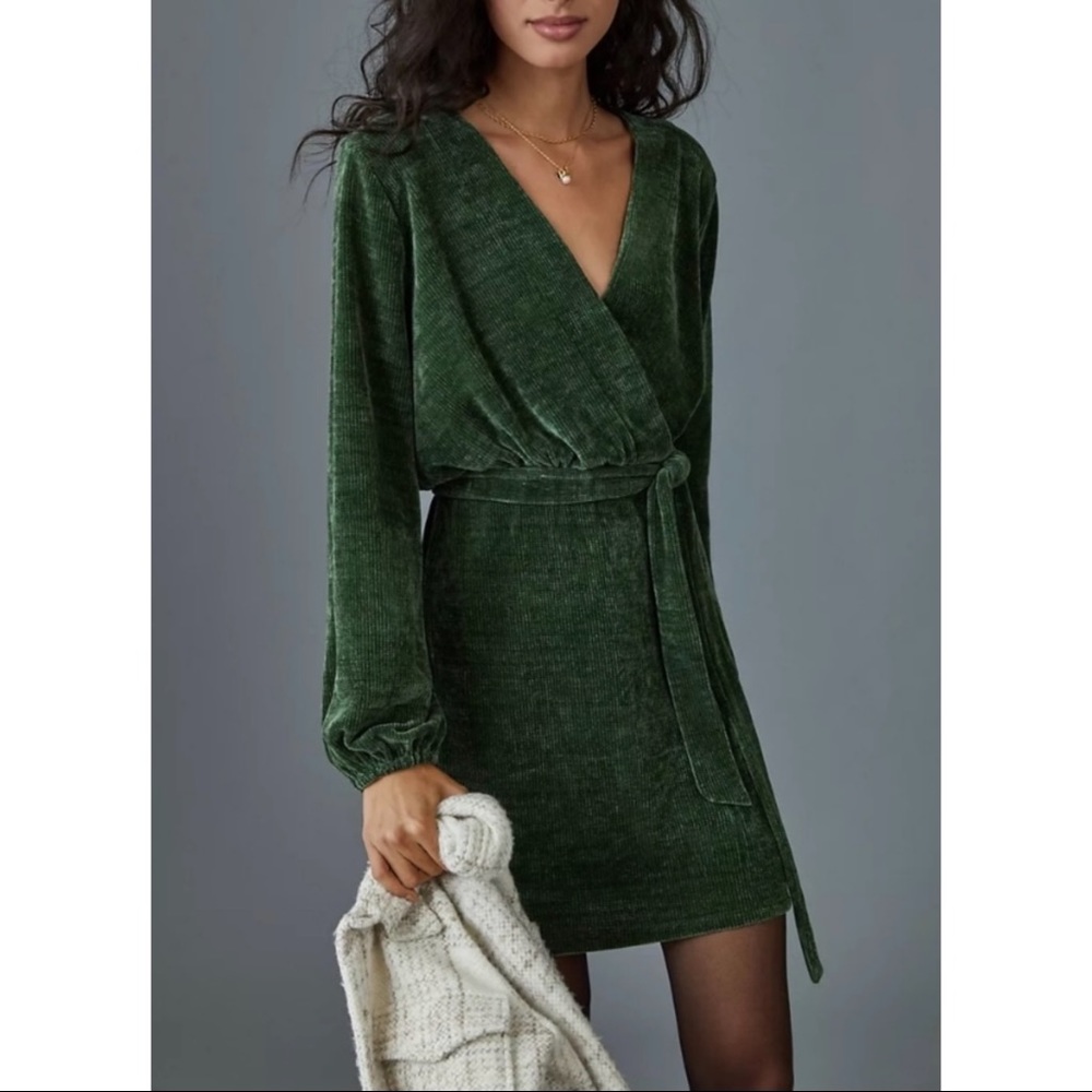 ANTHROPOLOGIE AMANDI GREEN MINI DRESS Size M